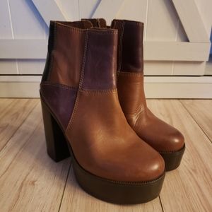 Steve Madden Gara Patchwork Boots NWT